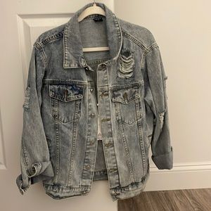distressed jean jacket